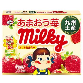 [Fujiya][ Kyushu Souvenir Milky Amaou Strawberry]