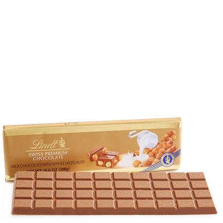[Lindt][Swiss Gold Bar][Large Milk Chocolate with Whole Hazelnuts][300g]