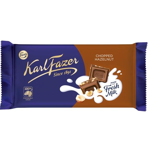 [Karl Fazer][145g Bar][Milk Chocolate with Chopped Hazelnuts]