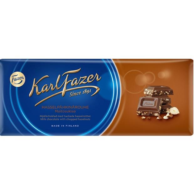 [Karl Fazer][200g Bar][Milk Chocolate with Chopped Hazelnuts]