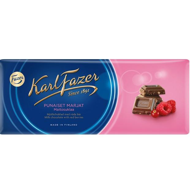 [Karl Fazer][200g Bar][Milk Chocolate with Red Berries]