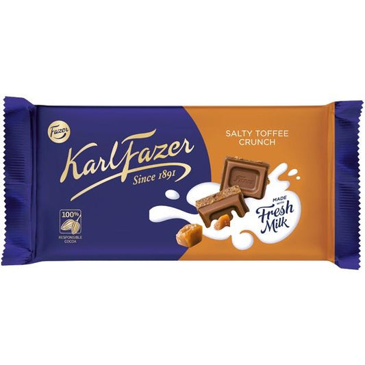 [Karl Fazer][145g Bar][Milk Chocolate with Salty Toffee Crunch]