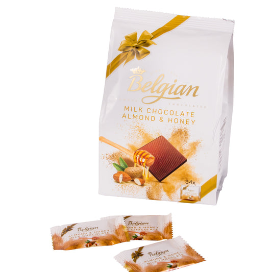 [The Belgian][Squares][Milk Chocolate with Almond Honey]