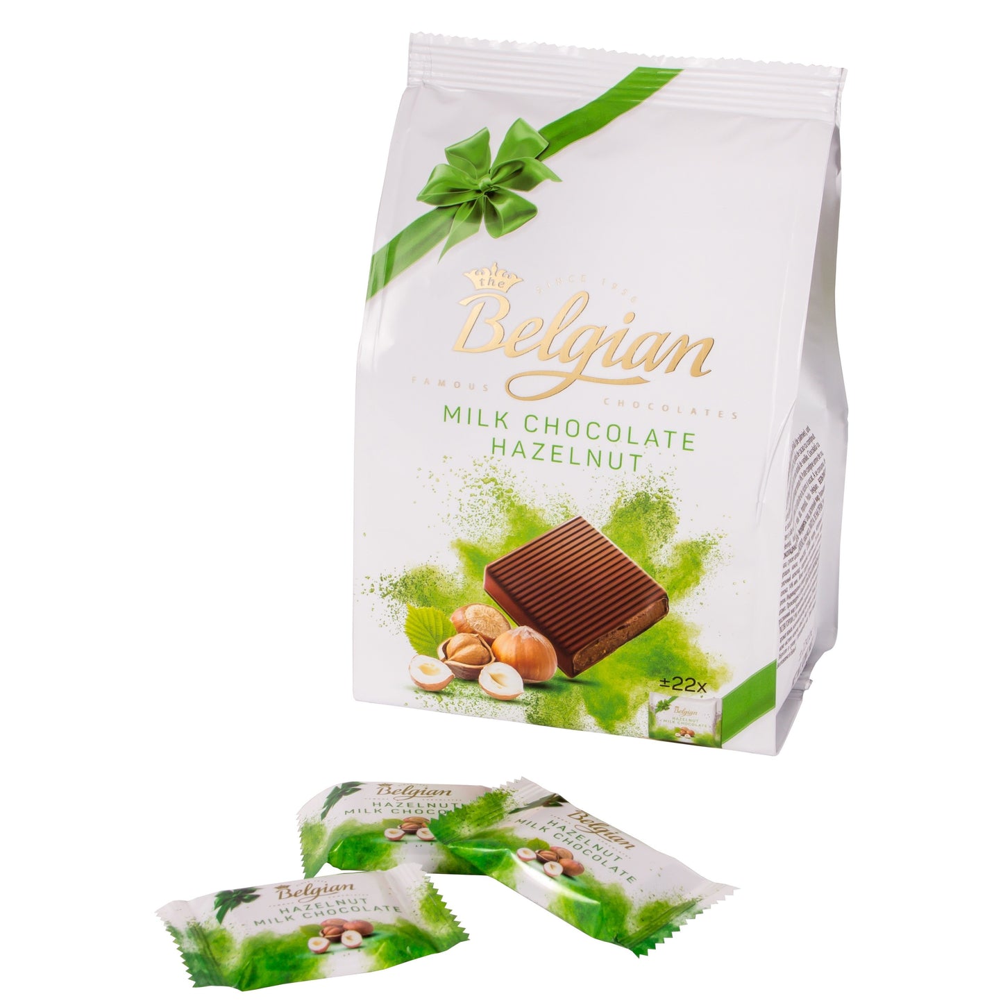 [The Belgian][Squares][Milk Chocolate with Hazelnut Filling]