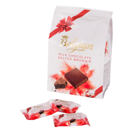 [The Belgian][Squares][Milk Chocolate with Salted Brownie Filling]