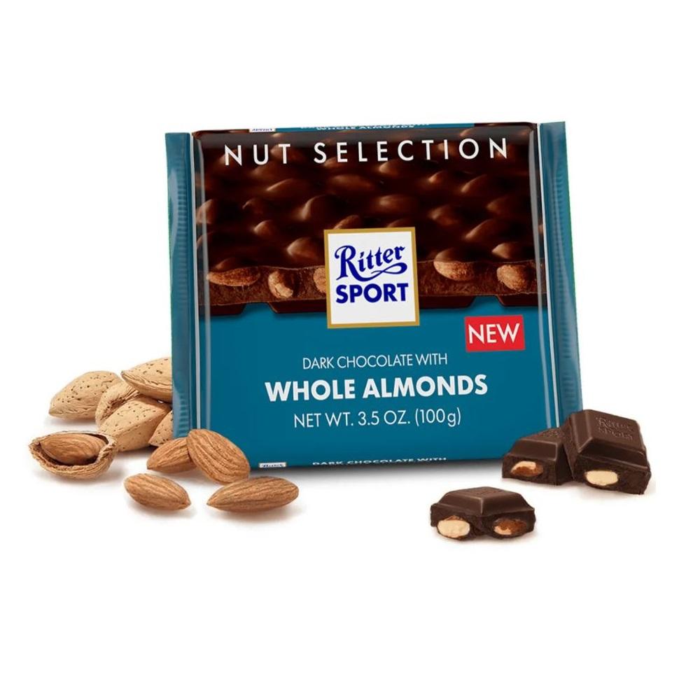 [Ritter Sport][Nut Selection][Dark Whole Almonds]