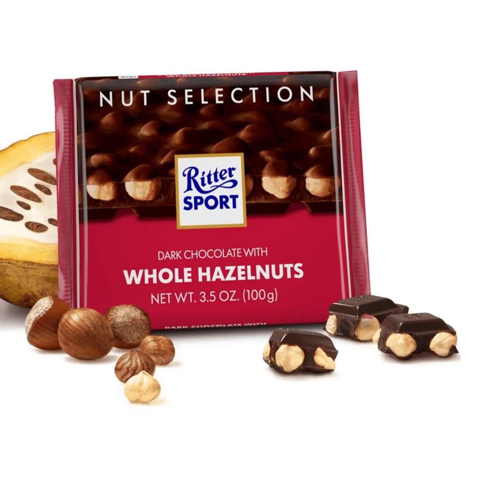 [Ritter Sport][Nut Selection][Dark Whole Hazelnuts]
