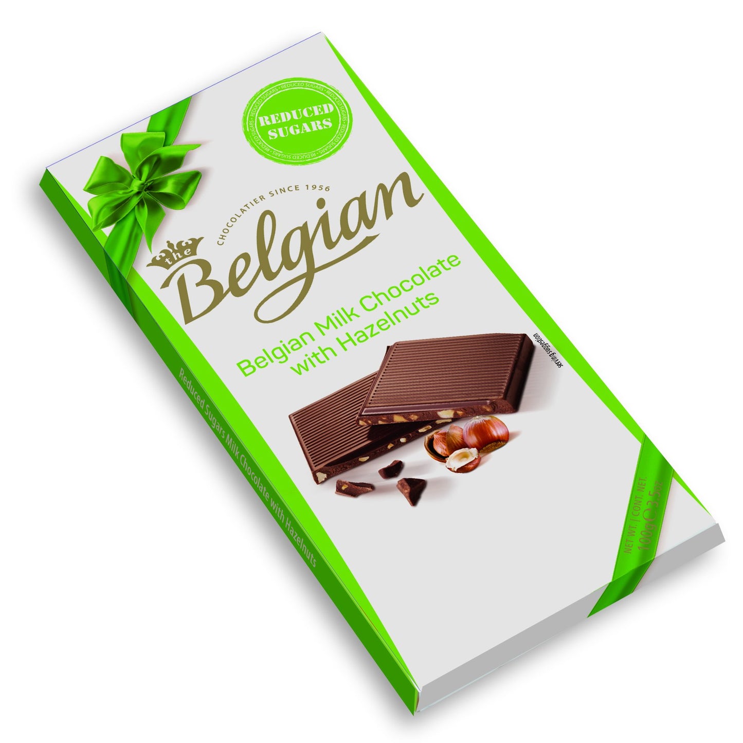 [The Belgian][Bars][Reduced Sugar][Milk Chocolate with Hazelnut Pieces]