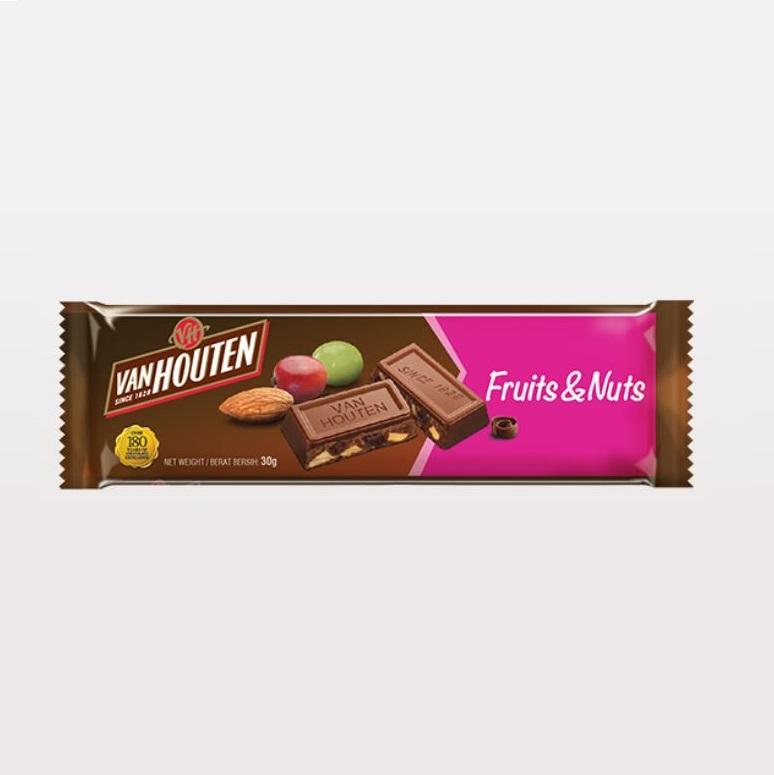 [Van Houten][30g Bar][Milk Chocolate Flavoured Confectionery with Fruits and Nuts]