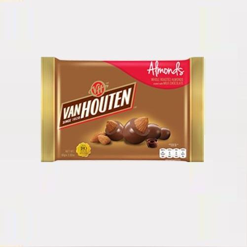 [Van Houten][80g][Whole Roasted Almonds Coated with Milk Chocolate]