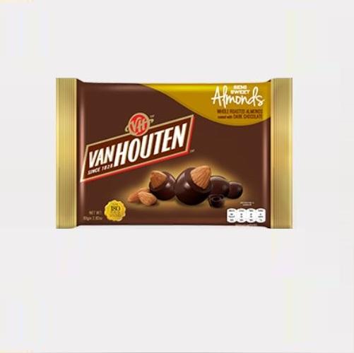 [Van Houten][80g][Whole Roasted Almonds Coated with Dark Chocolate]